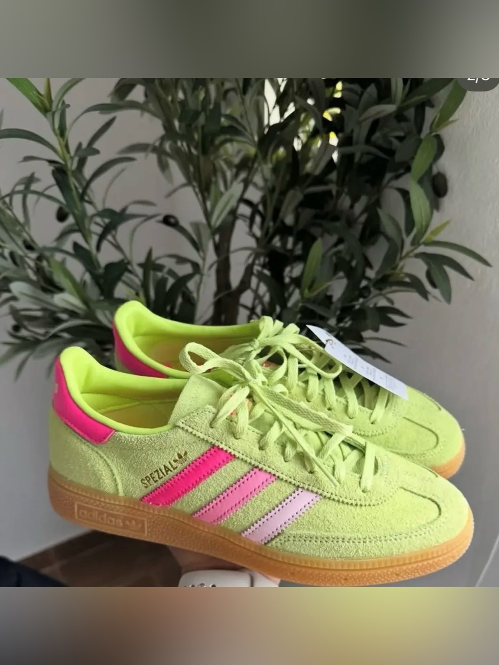 🔥100% Authentic adidas Originals Handball Spezial Green Pink/Size US9🔥